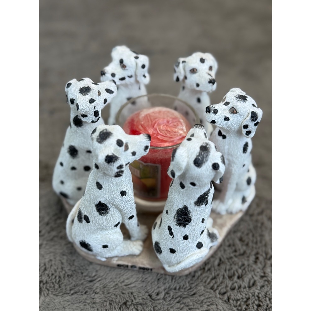 Vintage 2001 OCI Dalmatian Dog Candle Holder True Friends Puppy Figurine Votive